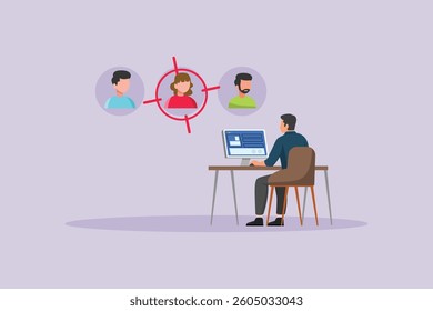 Focus on adding community members. Community Focused Concept. Colored flat vector illustration isolated