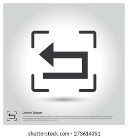 Focus on Back Arrow Icon vector illustration, pictogram icon on gray background. Flat design style