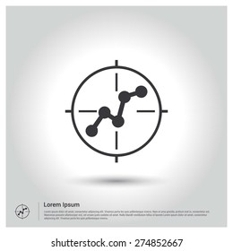 focus on business progress growing graph icon