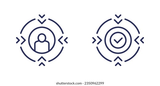 Focus on client icons, customer centricity line design