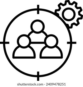 focus on customer icon total quality management vector TQM illustration