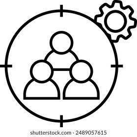 focus on customer icon total quality management vector TQM illustration