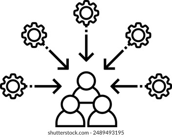 focus on customer icon total quality management vector TQM sign symbol illustration