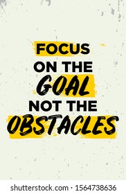 Vektor Stok Focus On Goal Not Obstacles Quotes (Tanpa Royalti) 1564738636