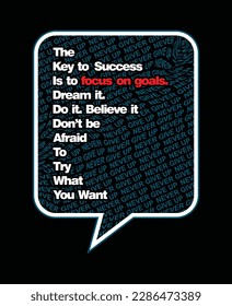 Focus on goals,stylish slogan typography tee shirt design vector illustration.Motivation and inspirational quote.Clothing,t shirt,apparel and other uses Vector print, typography, poster.