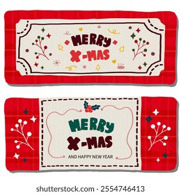 Focus on grid patterns, red, Christmas patterns, and vintage or handmade feelings.