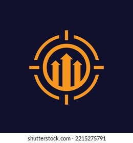 focus on growth icon, vector art