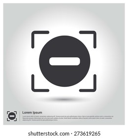 Focus on negative Minus icon vector illustration, pictogram icon on gray background. Flat design style