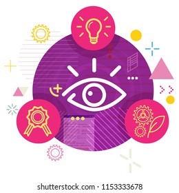 Focus on Production Quality and Practices - Abstract Illustration as EPS 10 File