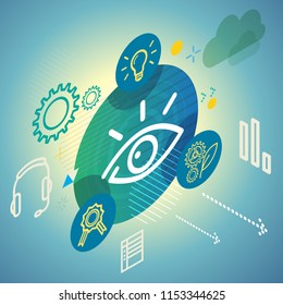 Focus on Production Quality and Practices - Abstract Illustration as EPS 10 File