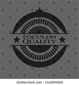 Focus on Quality dark emblem. Retro