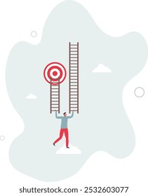 Focus on short term goal to achieve long term success,flat design with people.