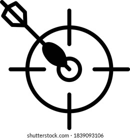 Focus on Target Concept, hrm symbol on white background, employee goal vector glyph icon design