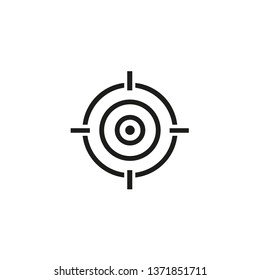 Focus on target line icon. Telescope, scope sight, circle, objective. Target concept. Vector illustration can be used for accuracy, goal, sniper