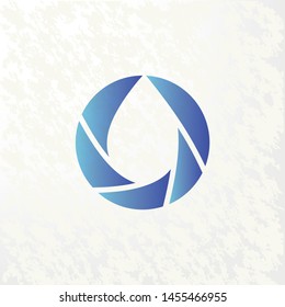 Focus on water quality. Elegant drop logo design. Vector illustration.