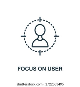 Focus On Yser icon from production management collection. Simple line Focus On Yser icon for templates, web design and infographics