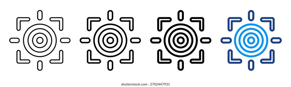 Conjunto de Colección de contorno diferente de icono de punto de enfoque