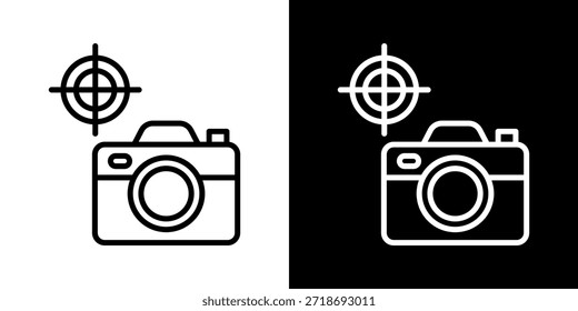 Focus Point Icon Of Line Black And White Style