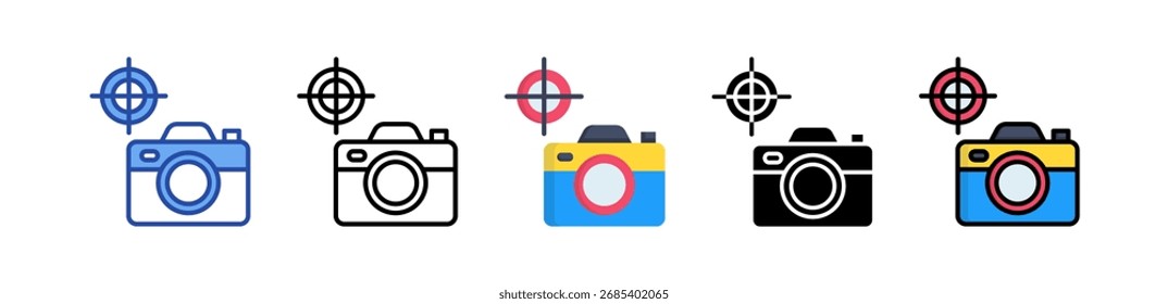 Icono de punto de enfoque Multi Style Ilustración vectorial