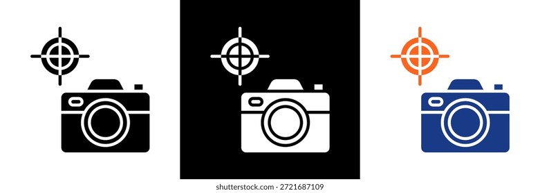 Focus Point Icon Set Glyph Vector Illustration