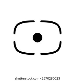 focus point icon, simple flat style, logo sign symbol vector illustration pictogram, isolated on white for mobile app