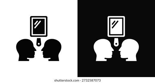 Icono de punto de enfoque Estilo de fondo blanco y negro
