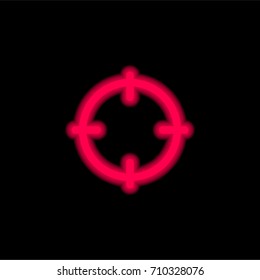 Focus red glowing neon ui ux icon. Glowing sign logo vector