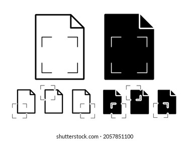 Focus sign vector icon in file set illustration for ui and ux, website or mobile application