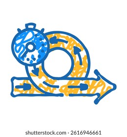 focus sprints time management doodle icon sketch vector. focus sprints time management sign. isolated symbol illustration