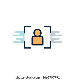 focus square line fill block style icon design, photography technology equipment digital photo and electronic theme Vector illustration