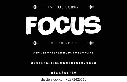 Focus Stylish brush painted an uppercase vector letters, alphabet, typeface.