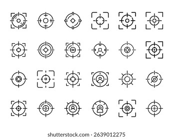 focus and target achievement icon design line art vector illustration