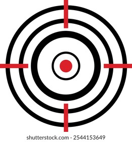 Focus target and aim icon. Business goals and missions. Ambition and opportunity symbol, sales focus vector. Gun Sight Crosshairs Bullseye. sniper rifle target and marketing aim design pictogram.