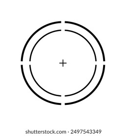 Enfoque objetivo. Puntería de flecha. Vector de icono de destino.