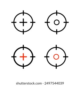 Focus target. Arrow aim. Target icon vector.