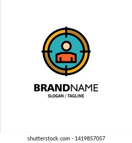 Focus, Target, Audience Targeting,  Business Logo Template. Flat Color