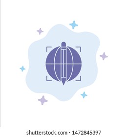 Focus, Target, Globe, Success Blue Icon on Abstract Cloud Background