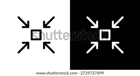 Focus Target Icon with Arrows for Center Alignment and Selection. Expand icon vector 