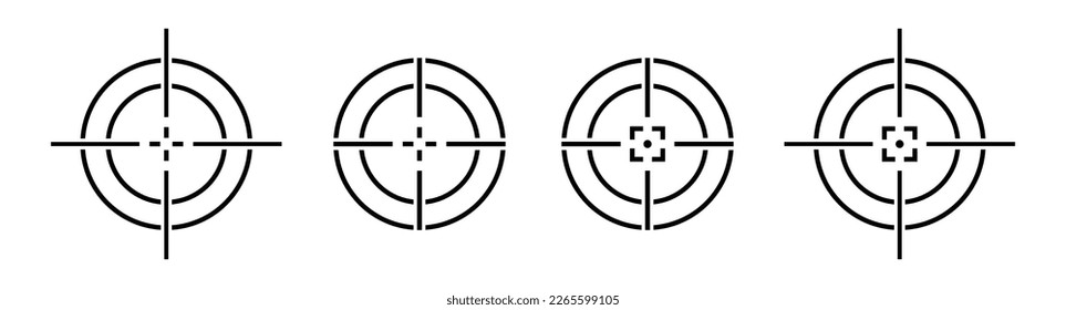 Fokussieren Sie das Zielsymbol. Zielzielsymbol, Vektorgrafik