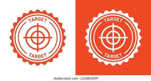 Enfocar el icono de destino en el diseño rojo. Ilustración vectorial de icono de objetivo.