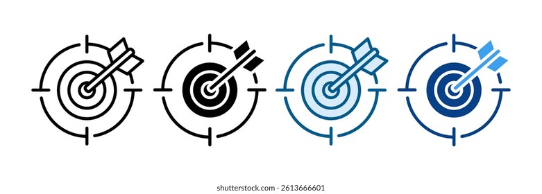 Focus Target Icon Set Multiple Style Collection