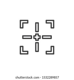 Focus target line icon. linear style sign for mobile concept and web design. Square target outline vector icon. Symbol, logo illustration. Vector graphics