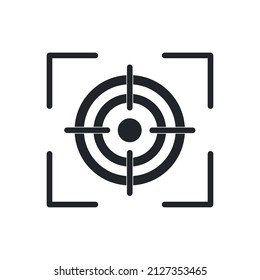 Focus target vector isolated icons on white background. Target goal icon target focus arrow marketing aim. Vector