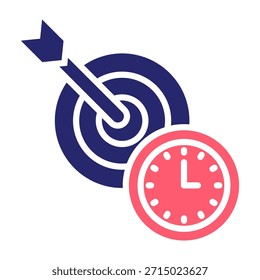Icono de tiempo de enfoque Color Relleno Estilo Ilustración vectorial