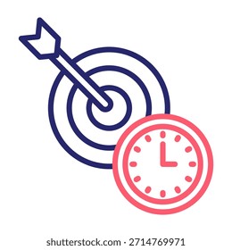Ilustración vectorial de estilo de color de línea de ícono de tiempo de enfoque