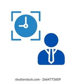 Icono de tiempo de enfoque Icono de mini ilustración. Uso Para El Concepto Moderno, Impresión, Ui, Ux Kit, Web Y Desarrollo De App. Vector Relacionado Con La Oficina, La Educación, El Examen Y Más