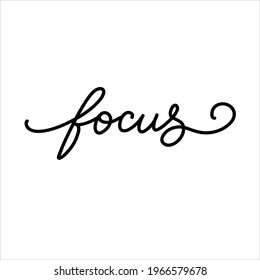 Focus vector calligraphy typography illustartion for print poster label icon logo