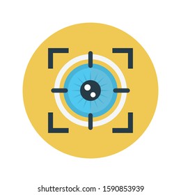 focus vector flat color line icon 