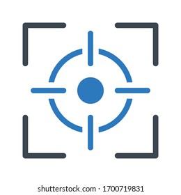 icono de color de glifo del vector de enfoque 