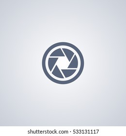 Focus vector icon, aperture vector icon